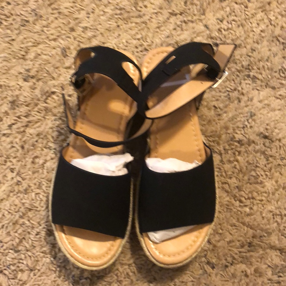Black Espadrille Wedges